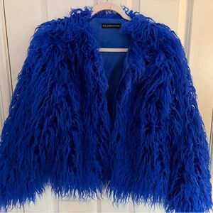 Women's Blue Faux Fur Jacket